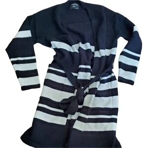 Twelfth Love Anthropologie Cardigan Sweater Women's Black and White Long Size S